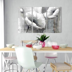 Canvas 24 x 36 - Industrial monochrome flowers