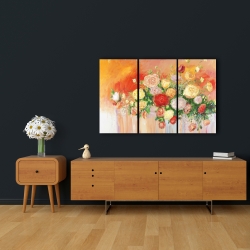 Canvas 24 x 36 - Bouquet of multicolor abstract flowers