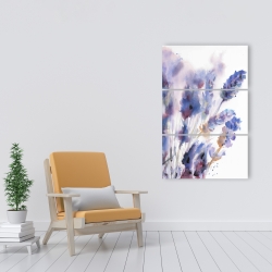 Canvas 24 x 36 - Watercolor lavender flowers with blur effect