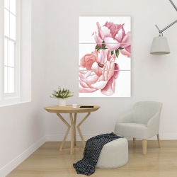 Canvas 24 x 36 - Two pink watercolor roses