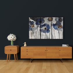 Canvas 24 x 36 - Blue blurry flowers