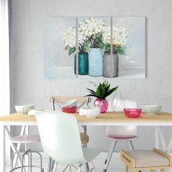 Canvas 24 x 36 - Hydrangea flowers in blue vases