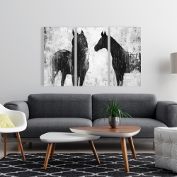 Canvas 24 x 36 - Black and white horses