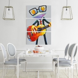 Canvas 24 x 36 - Funny frog playing guitar