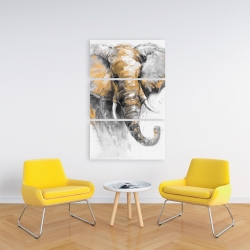 Toile 24 x 36 - Magnifique éléphant doré
