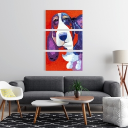 Toile 24 x 36 - Chien basset abstrait et coloré