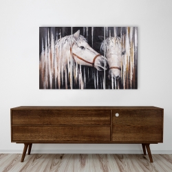Toile 24 x 36 - Deux chevaux blancs s'embrassant