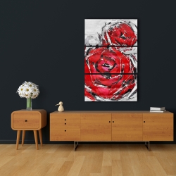 Canvas 24 x 36 - Abstract red roses