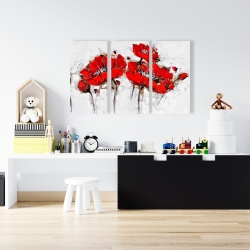 Toile 24 x 36 - Fleurs de pavot abstraites