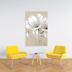 Toile 24 x 36 - Fleurs sauvages blanches et abstraites