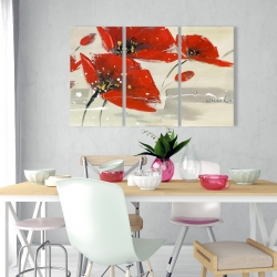 Toile 24 x 36 - Fleur rouge abstraite dans le vent