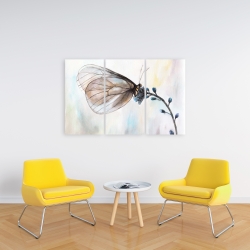 Canvas 24 x 36 - Butterfly on blue flowers