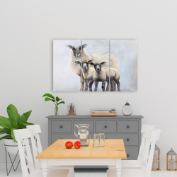 Toile 24 x 36 - Famille de moutons