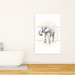 Canvas 24 x 36 - Elephant on mandalas pattern