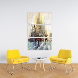 Toile 24 x 36 - Rue abstraite sous la pluie