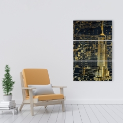 Toile 24 x 36 - Schéma de ville dorée