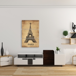 Toile 24 x 36 - Illustration de la tour eiffel