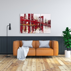 Toile 24 x 36 - Pont rouge industriel et abstrait