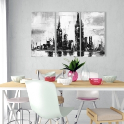 Canvas 24 x 36 - Mono urban cityscape