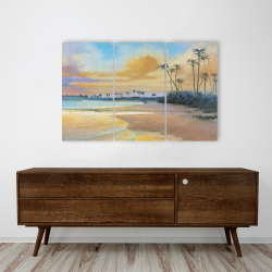 Toile 24 x 36 - Couché de soleil à la mer