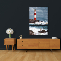 Canvas 24 x 36 - Lighthouse at the edge of the sea unleashed