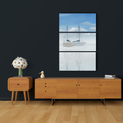 Toile 24 x 36 - Deux voiliers sur le lac tranquille