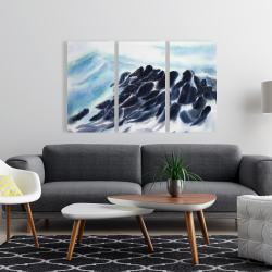 Canvas 24 x 36 - Sea waves with paint splash