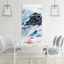 Canvas 24 x 36 - Sea waves with paint splash