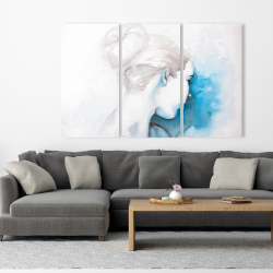 Canvas 40 x 60 - Watercolor abstract girl with hair bun