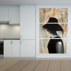 Canvas 40 x 60 - Audrey hepburn with a big hat