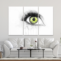 Canvas 40 x 60 - Green eye in watercolor