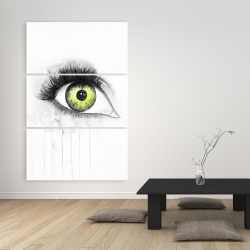 Canvas 40 x 60 - Green eye in watercolor