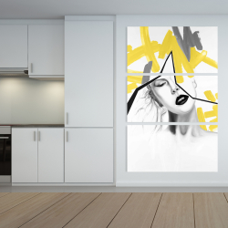 Canvas 40 x 60 - Woman with yellow line