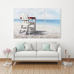 Toile 40 x 60 - Chaise de plage blanche