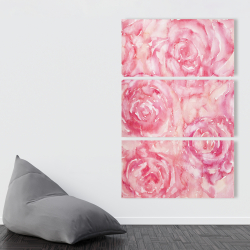 Toile 40 x 60 - Roses en aquarelle