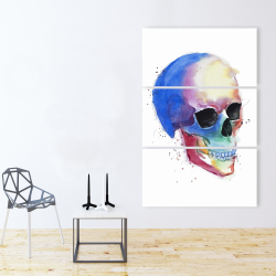 Canvas 40 x 60 - Watercolor colorful skull profile