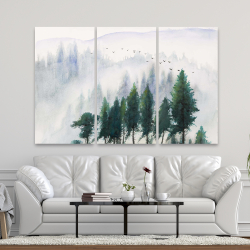 Canvas 40 x 60 - Mountains landscape in watercolor