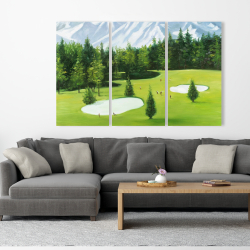 Toile 40 x 60 - Terrain de golf avec vue sur les montagnes