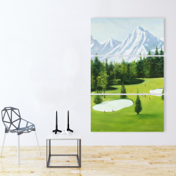 Toile 40 x 60 - Terrain de golf avec vue sur les montagnes