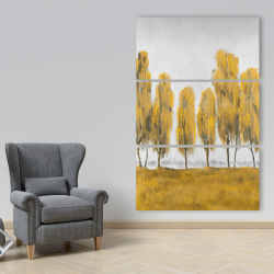 Toile 40 x 60 - Sept arbres jaunes abstraits