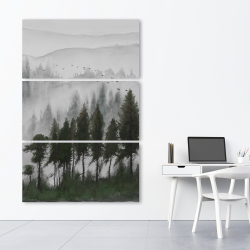 Toile 40 x 60 - Paysage de montagne en aquarelle sombre