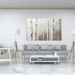 Canvas 40 x 60 - White birches on gray background