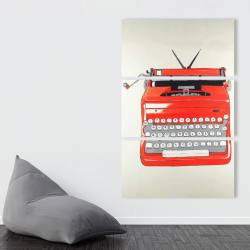 Toile 40 x 60 - Machine à écrire rouge