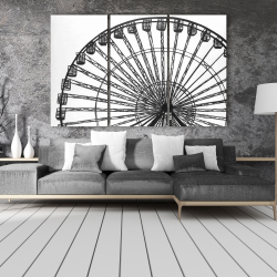 Toile 40 x 60 - Grande roue monochrome