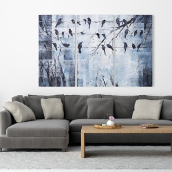 Toile 40 x 60 - Oiseaux abstrait sur fil électrique