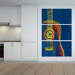 Toile 40 x 60 - Guitare bleue abstraite et moderne