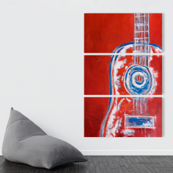 Canvas 40 x 60 - Modern red abstract guitar