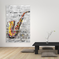 Canvas 40 x 60 - Graffiti of a saxophone