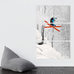 Toile 40 x 60 - Homme skiant sur un terrain escarpé