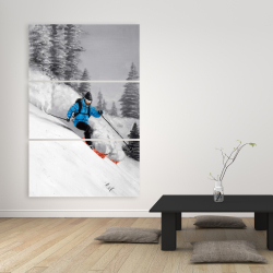 Canvas 40 x 60 - Man skiing in mountain